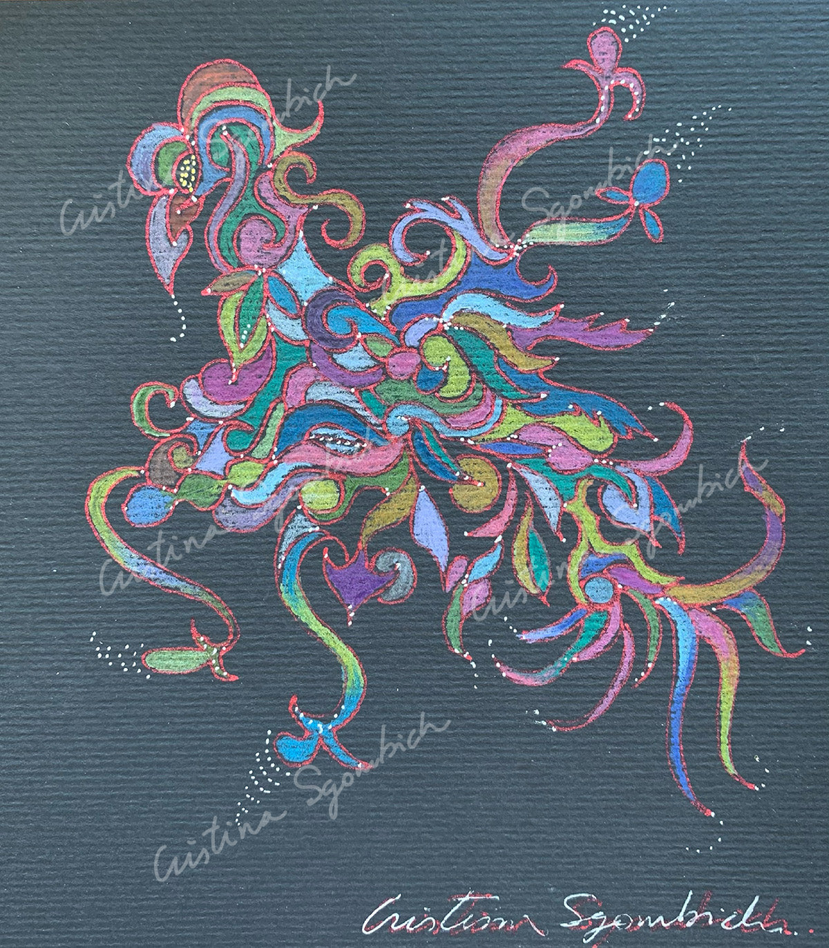 Ave celestial con polvo de estrellas