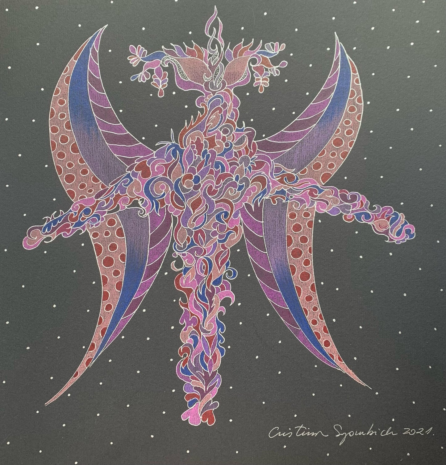 Angel en rosa y azul
