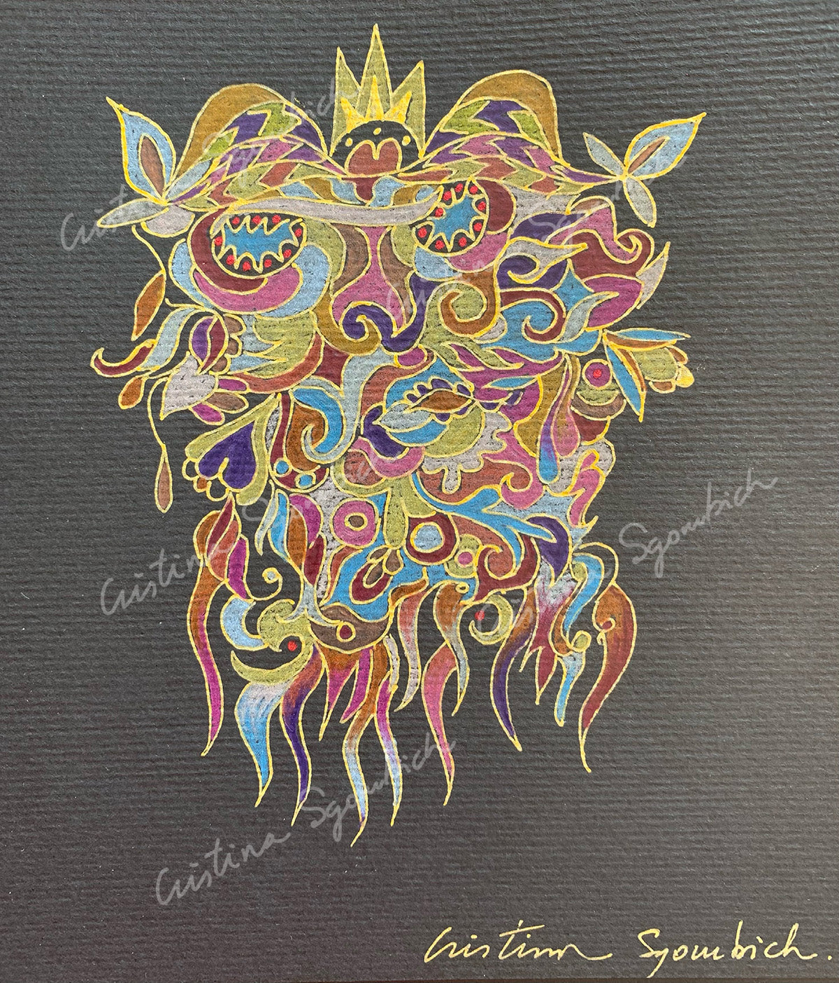 Poseidon su corona y su barba